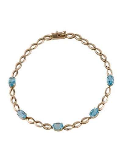 Pre-owned Bracelet 10k 2.80ctw Topaz Link , 7" In Multi