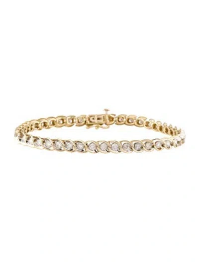 Pre-owned Bracelet 10k 3.01ctw Diamond Tennis , 7.25" In Multi
