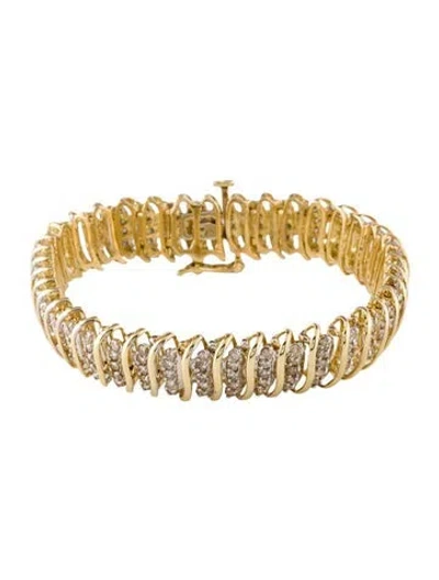 Pre-owned Bracelet 10k 3.0ctw Diamond Link , 6.75" In Multi