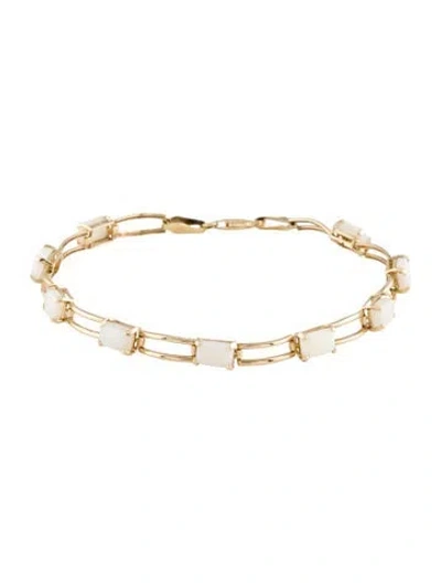 Pre-owned Bracelet 10k 3.15ctw Opal Station , 7" In Multi