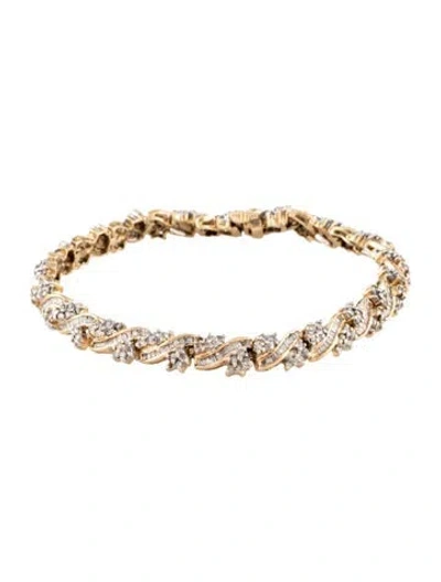 Pre-owned Bracelet 10k 3.75ctw Diamond Link , 7.25" In Multi