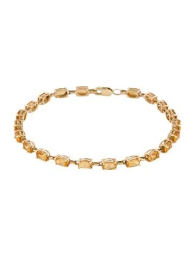Pre-owned Bracelet 10k 3.90ctw Citrine Station , 7" In Multi