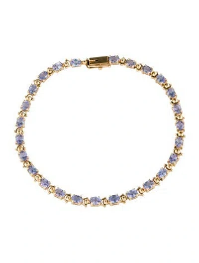 Pre-owned Bracelet 10k 4.49ct Tanzanite Link , 7.25" In Multi
