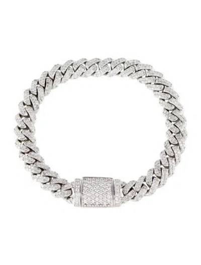 Pre-owned Bracelet 10k 5.00ctw Diamond Cuban Link , 7.75" In Multi