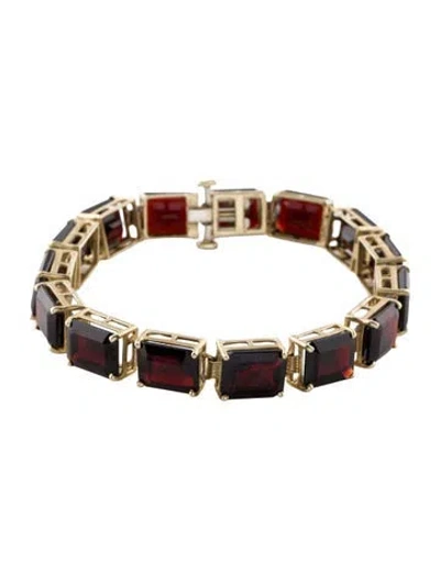 Pre-owned Bracelet 10k 51.74ctw Garnet Link  In Multi