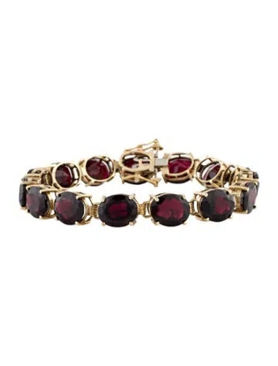 Pre-owned Bracelet 10k 56.54ctw Garnet Link , 7.5" In Multi