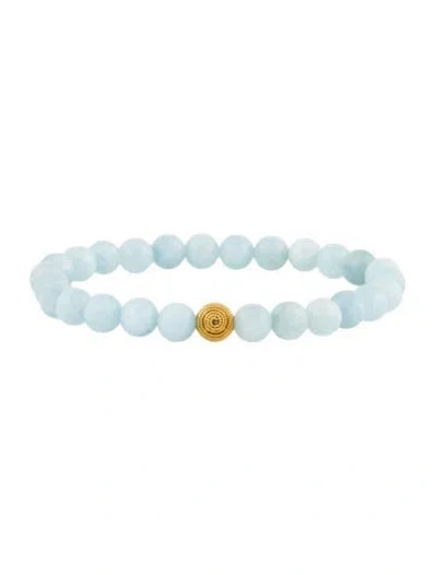 Pre-owned Bracelet 10k Aquamarine Bead , 6.25" In Transparent