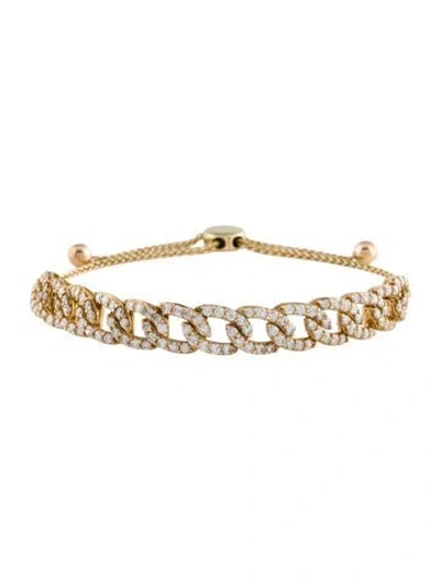 Pre-owned Bracelet 10k Diamond Bolo Adjustable Link , 9" In Multi