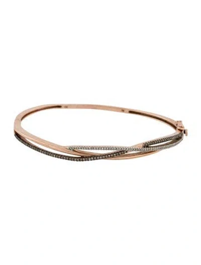 Pre-owned Bracelet 10k Diamond Crossover Bangle , 7" In Multi