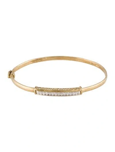 Pre-owned Bracelet 10k Diamond 'i Love You' Bangle , 7" In Multi