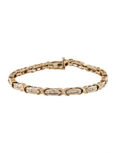 Pre-owned Bracelet 10k Diamond Line , 6.25" In Multi