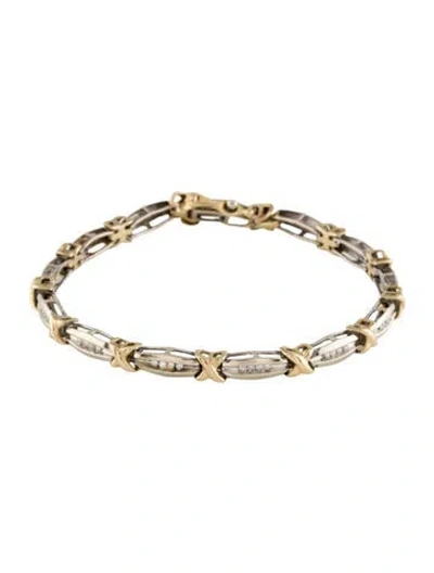 Pre-owned Bracelet 10k Diamond Link , 6.75" In Multi