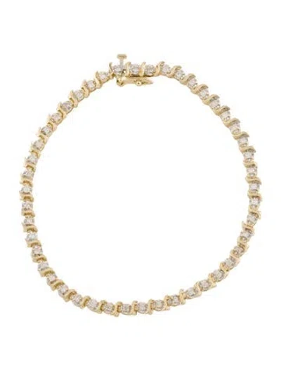 Pre-owned Bracelet 10k Diamond Link , 7" In Multi