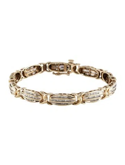 Pre-owned Bracelet 10k Diamond Link , 7" In Multi