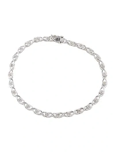 Pre-owned Bracelet 10k Diamond Link , 7.25" In Multi