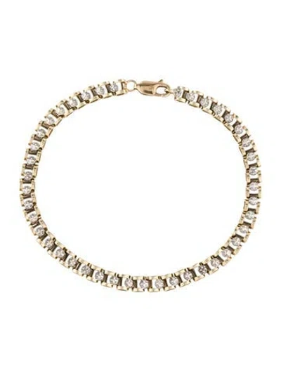 Pre-owned Bracelet 10k Diamond Link , 7.25" In Multi