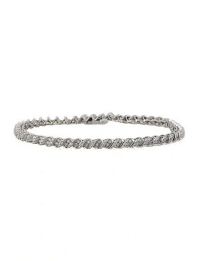 Pre-owned Bracelet 10k Diamond Link , 7.25" In Multi