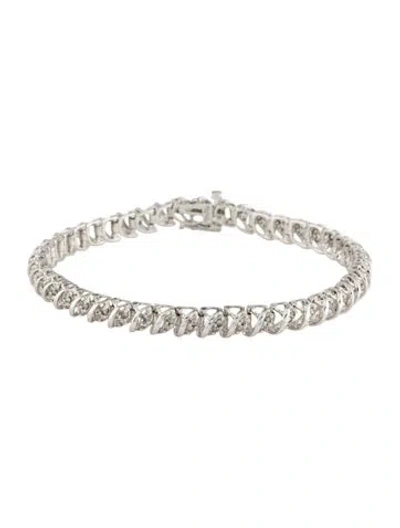 Pre-owned Bracelet 10k Diamond Tennis , 7" In Multi