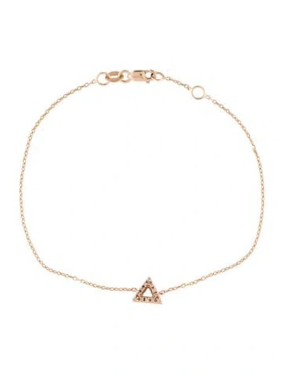 Pre-owned Bracelet 10k Diamond Triangle Station , 7" In Multi