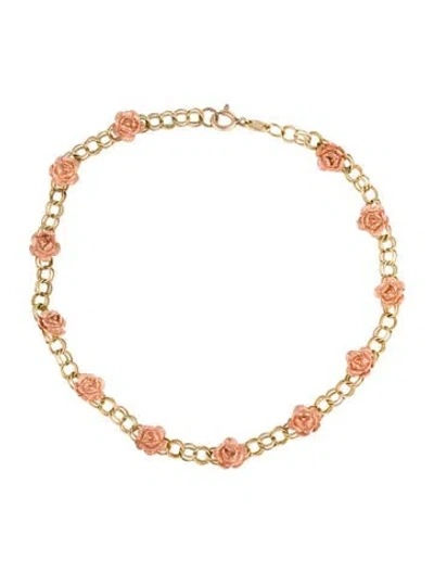 Pre-owned Bracelet 10k Flower Station , 7.25" In Multi