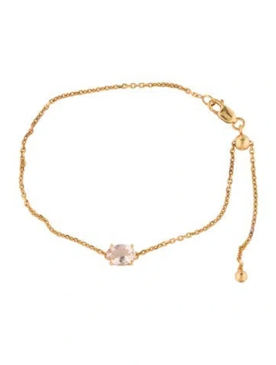 Pre-owned Bracelet 10k Morganite Chain Link , 6" In Multi