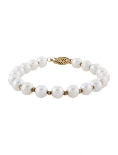Pre-owned Bracelet 10k Pearl Strand  In Multi
