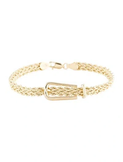 Pre-owned Bracelet 10k Rope Buckle , 7" In Multi