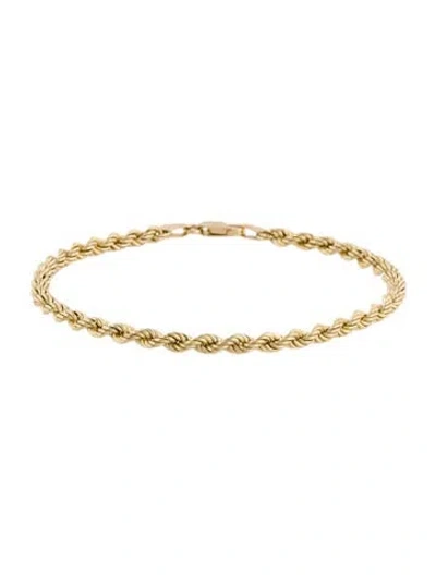 Pre-owned Bracelet 10k Rope Chain , 6.75" In Multi