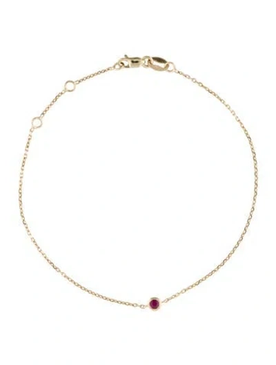 Pre-owned Bracelet 10k Ruby Charm , 7.5" In Multi