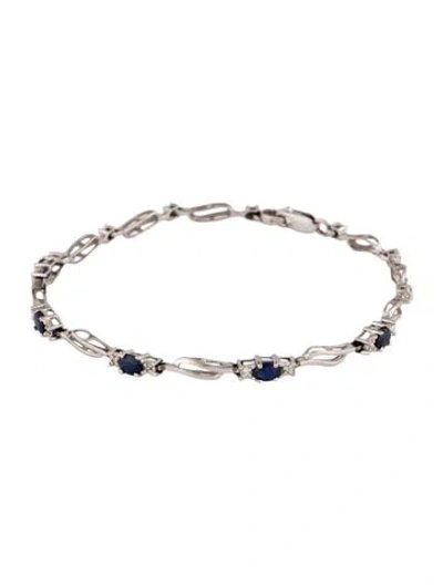 Pre-owned Bracelet 10k Sapphire Link , 6.5" In Multi