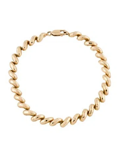 Pre-owned Bracelet 10k Textured Link , 7.25" In Multi