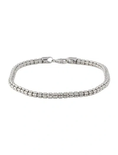 Pre-owned Bracelet 10k Textured Round Chain , 8" In Multi