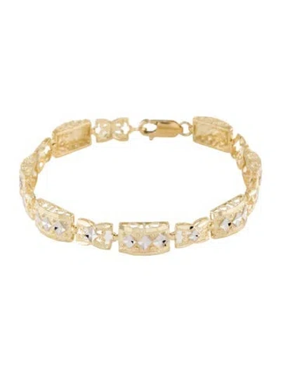 Pre-owned Bracelet 10k Two-tone Fancy Link , 6.75" In Multi