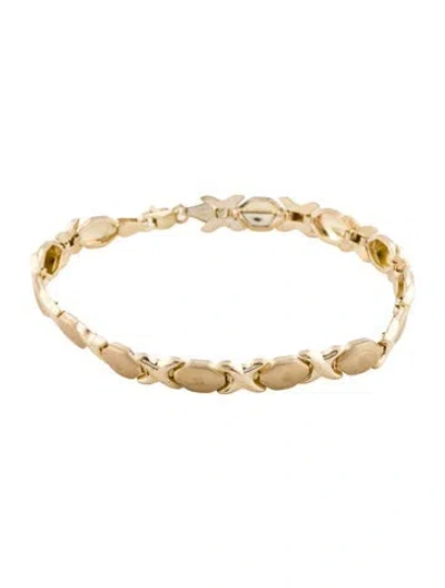 Pre-owned Bracelet 10k 'x' Link , 7" In Multi