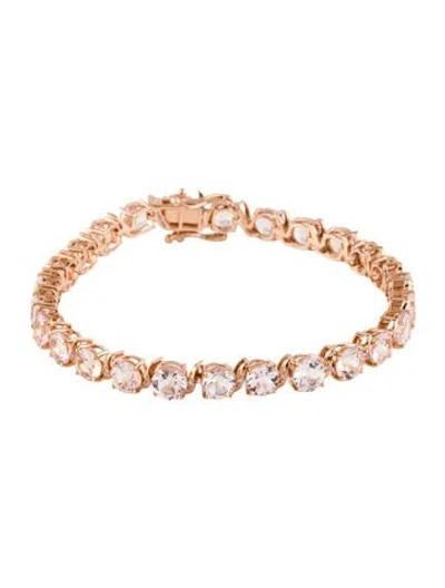 Pre-owned Bracelet 14k 10.00ctw Morganite & Diamond Link , 6.5" In Multi