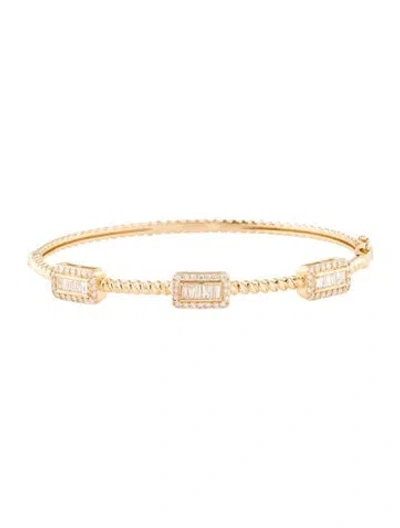 Pre-owned Bracelet 14k 1.00ctw Diamond Bangle , 6.5" In Multi
