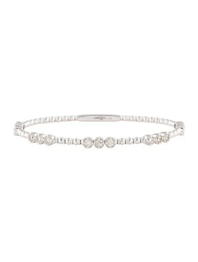 Pre-owned Bracelet 14k 1.00ctw Diamond Flexible Bangle , 6.75" In Multi