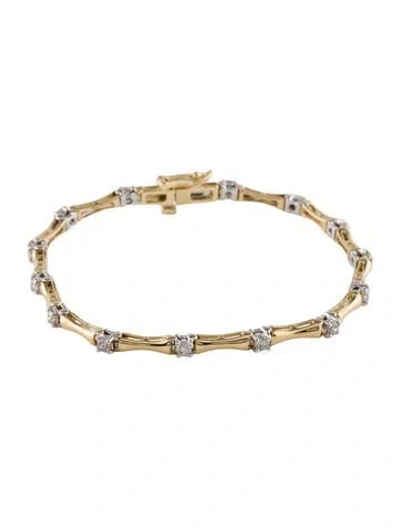 Pre-owned Bracelet 14k 1.00ctw Diamond Link , 6.75" In Multi