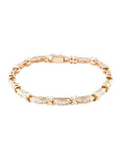 Pre-owned Bracelet 14k 1.00ctw Diamond Link , 7" In Multi