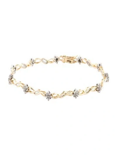 Pre-owned Bracelet 14k 1.00ctw Diamond Link , 7" In Multi