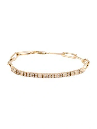 Pre-owned Bracelet 14k 1.00ctw Diamond Station Paperclip Link , 7.25", 7.25" In Multi