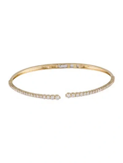 Pre-owned Bracelet 14k 1.00ctw Graduated Diamond Cuff , 6.5" In Multi
