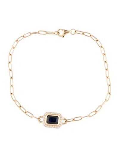 Pre-owned Bracelet 14k 1.00ctw Sapphire & Diamond Link , 6.75" In Multi