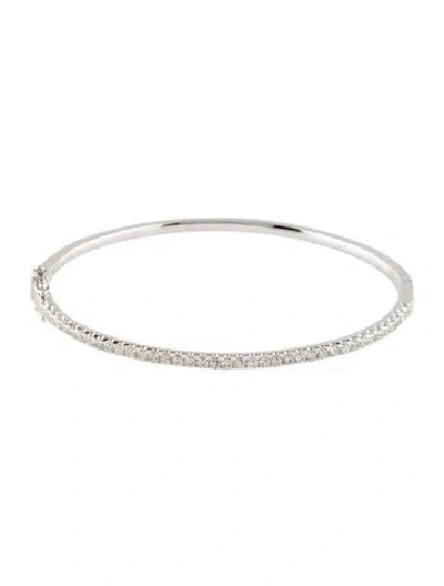 Pre-owned Bracelet 14k 1.01ctw Diamond Hinged Bangle , 6.75" In Multi