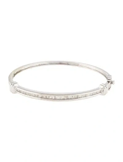 Pre-owned Bracelet 14k 1.02ctw Diamond Hinged Bangle, 7.25" In Multi