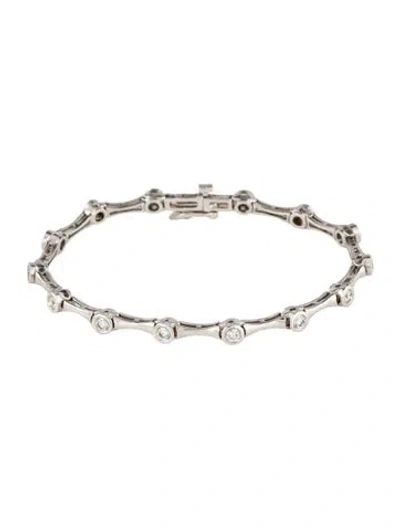 Pre-owned Bracelet 14k 1.03ctw Diamond Station , 6.75" In Multi