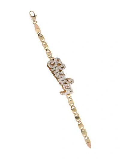 Pre-owned Bracelet 14k 1.07ctw Diamond 'shirley' Name , 6.5" In Multi