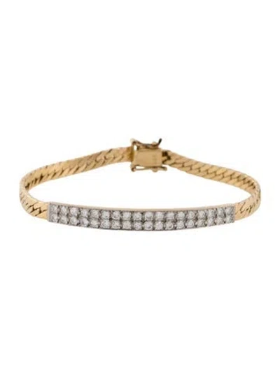 Pre-owned Bracelet 14k 1.07ctw Diamond Station , 6.5" In Multi