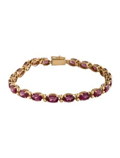 Pre-owned Bracelet 14k 11.00ctw Rhodolite Tennis Link , 6.5" In Multi