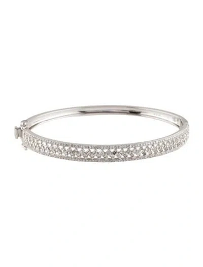 Pre-owned Bracelet 14k 1.11ctw Diamond Hinge Bangle , 6.75" In Multi